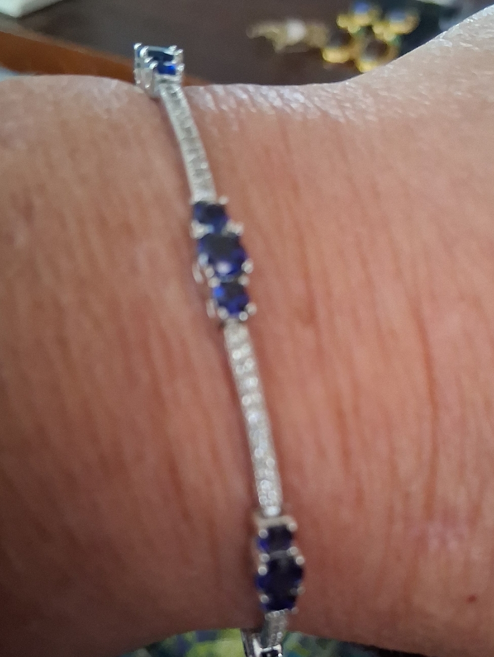 Sterling Silver SAPPHIRE Tennis Bracelet 7"
